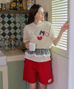 [ADULT] 꼬모 아플리케 티셔츠_크림