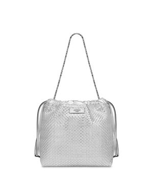 실버 가죽 토트백