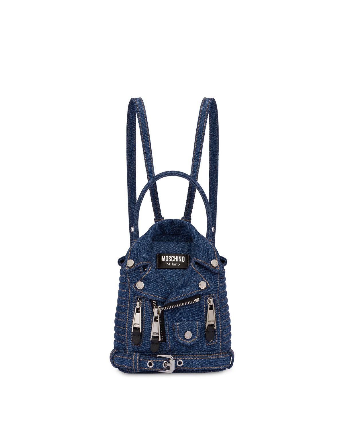 모스키노(MOSCHINO) 데님 바이커 미니백팩