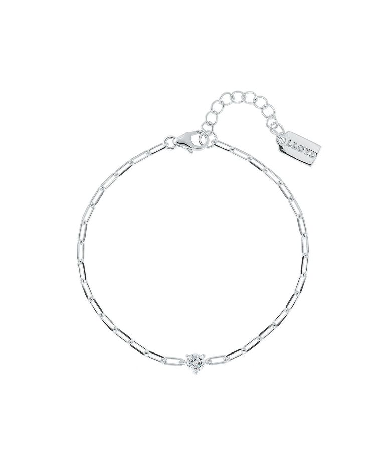 실버 925 클립 하트 큐빅 팔찌 LLBS25246S