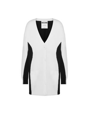 블랙 앤 화이트 울 가디건