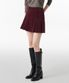 우먼즈 코듀로이 플리츠 미니 스커트 [버건디]