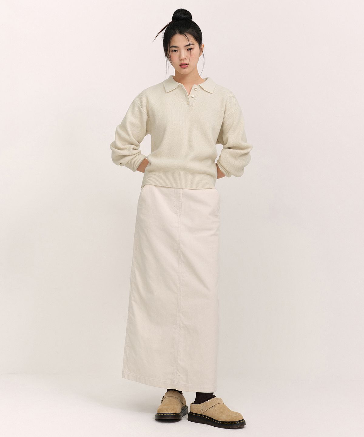 무신사 스탠다드 우먼(MUSINSA STANDARD WOMAN) 우먼즈 11W  코듀로이 맥시 스커트 [크림]