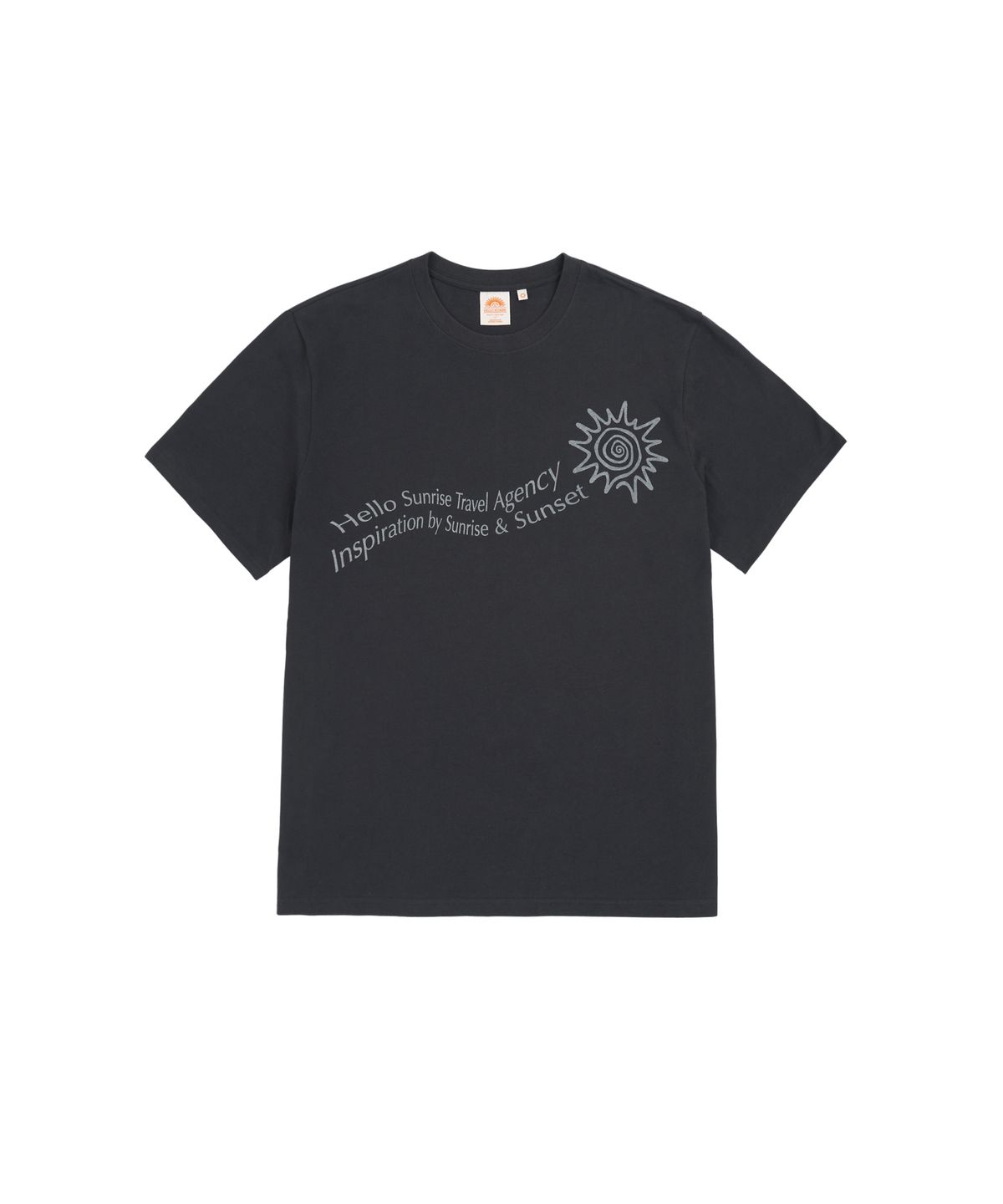 헬로 선라이즈(HELLO SUNRISE) HS Travel Agency Wave Logo Tee_Charcoal