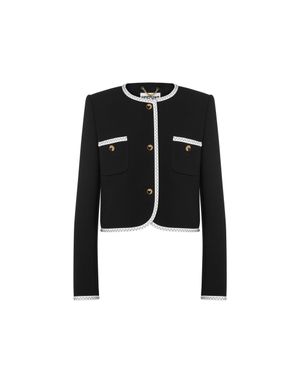 블랙 앤드 화이트 트위드 자켓