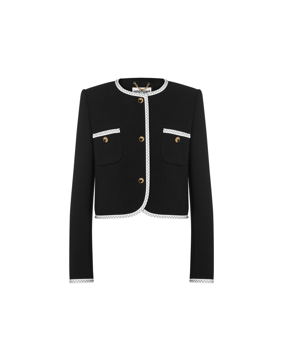 모스키노(MOSCHINO) 블랙 앤드 화이트 트위드 자켓