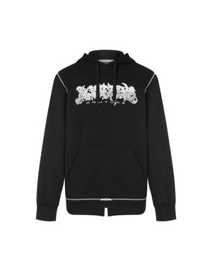 지퍼 컷아웃 뉴웨이브 로고 후드