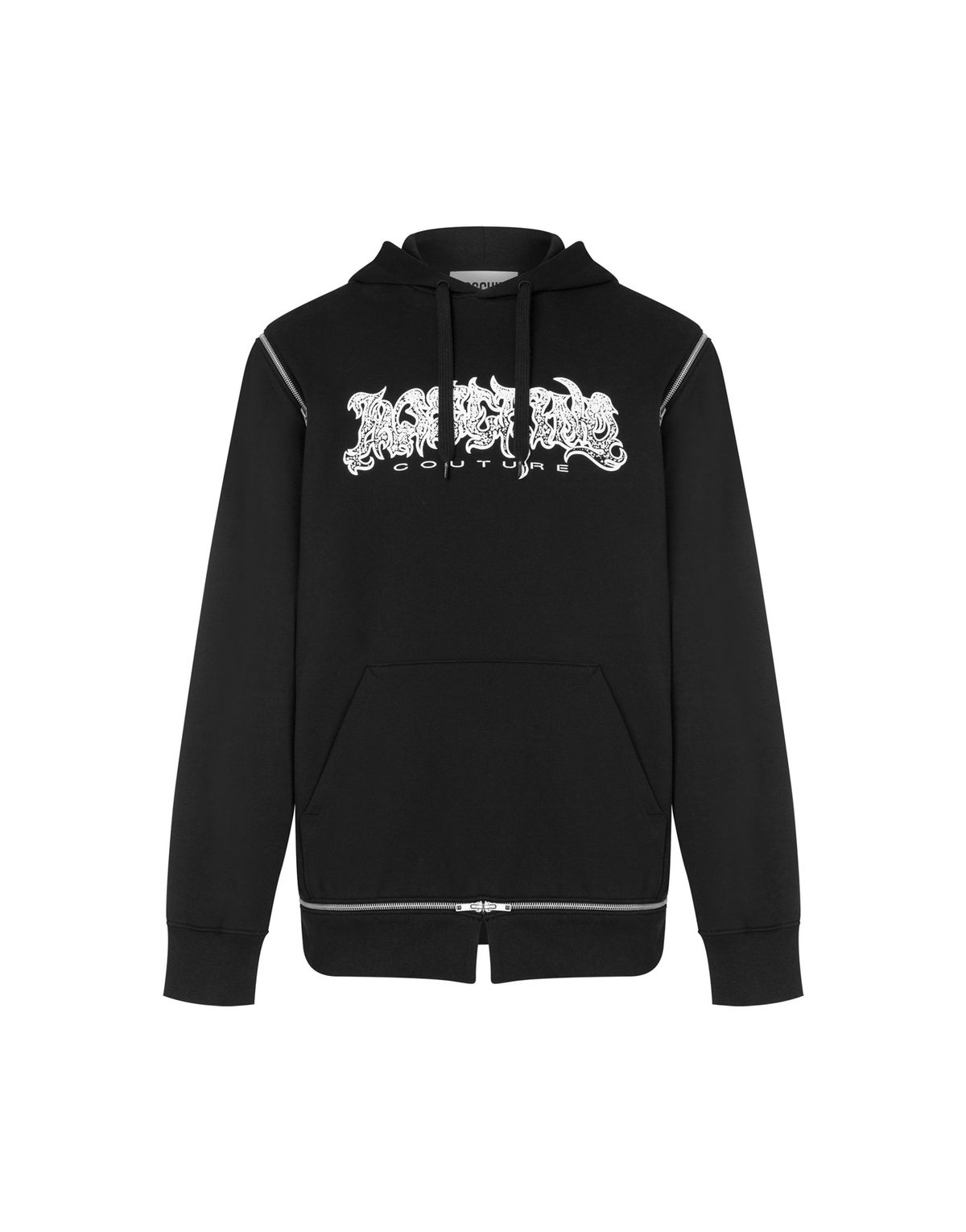 모스키노(MOSCHINO) 지퍼 컷아웃 뉴웨이브 로고 후드