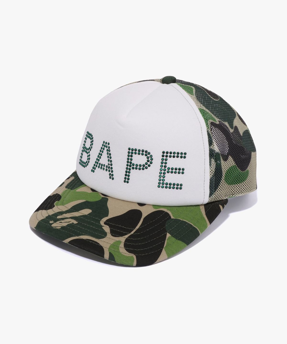 베이프(BAPE) ABC 카모 크리스탈 스톤 메쉬 캡 GREEN