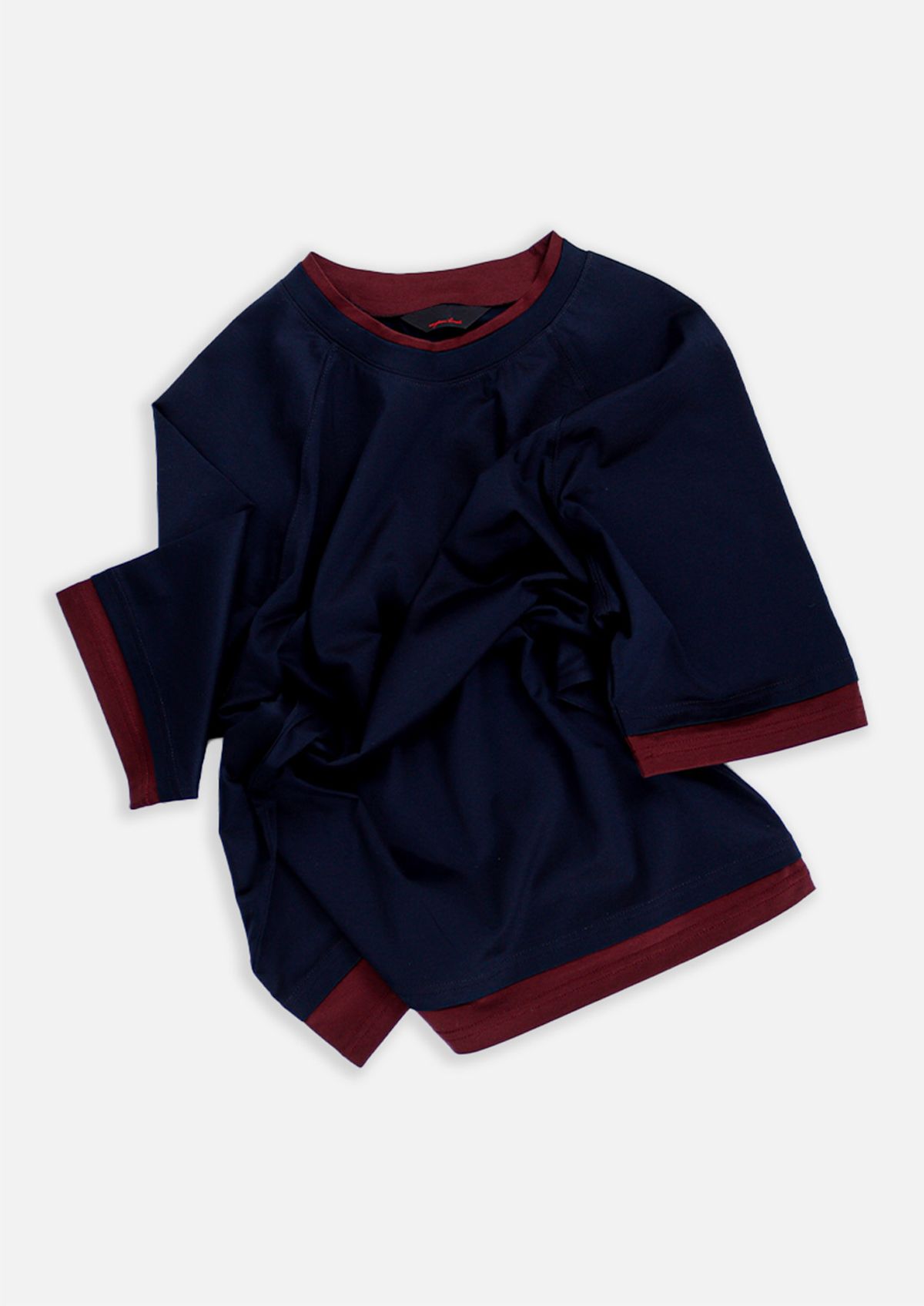 애니타임로릭(ANYTIME LOREAK) PEONY LAYERED T-SHIRT - NAVY