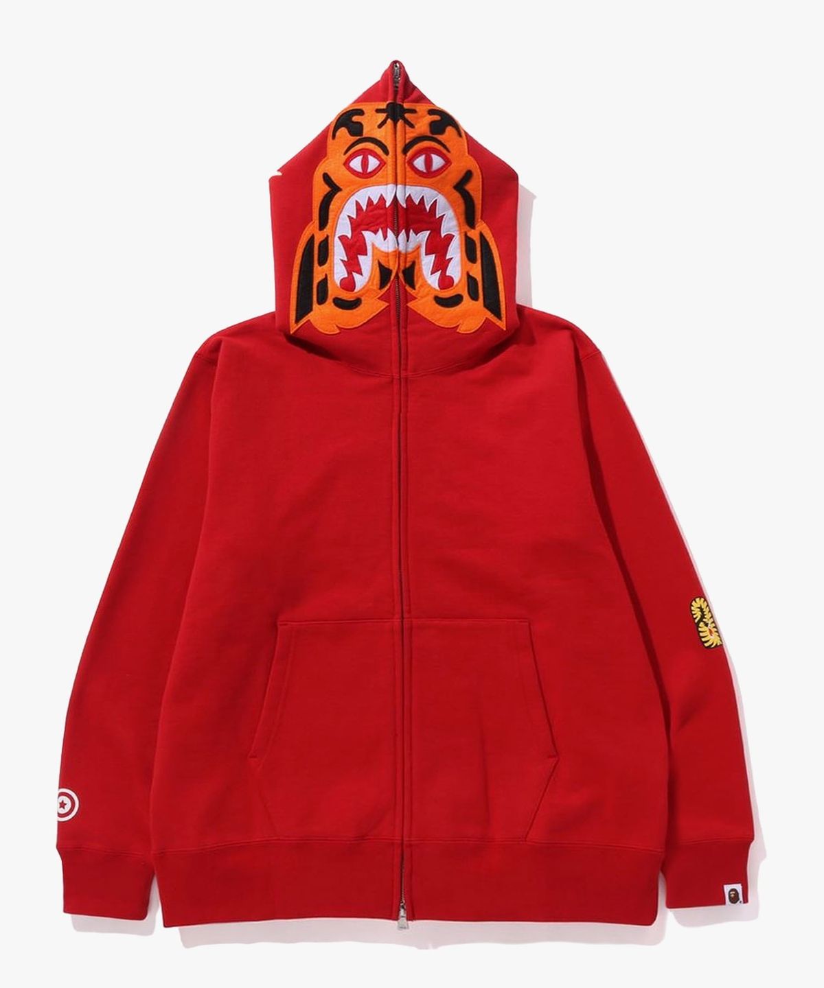 베이프(BAPE) 타이거 풀 집 후드(M) RED