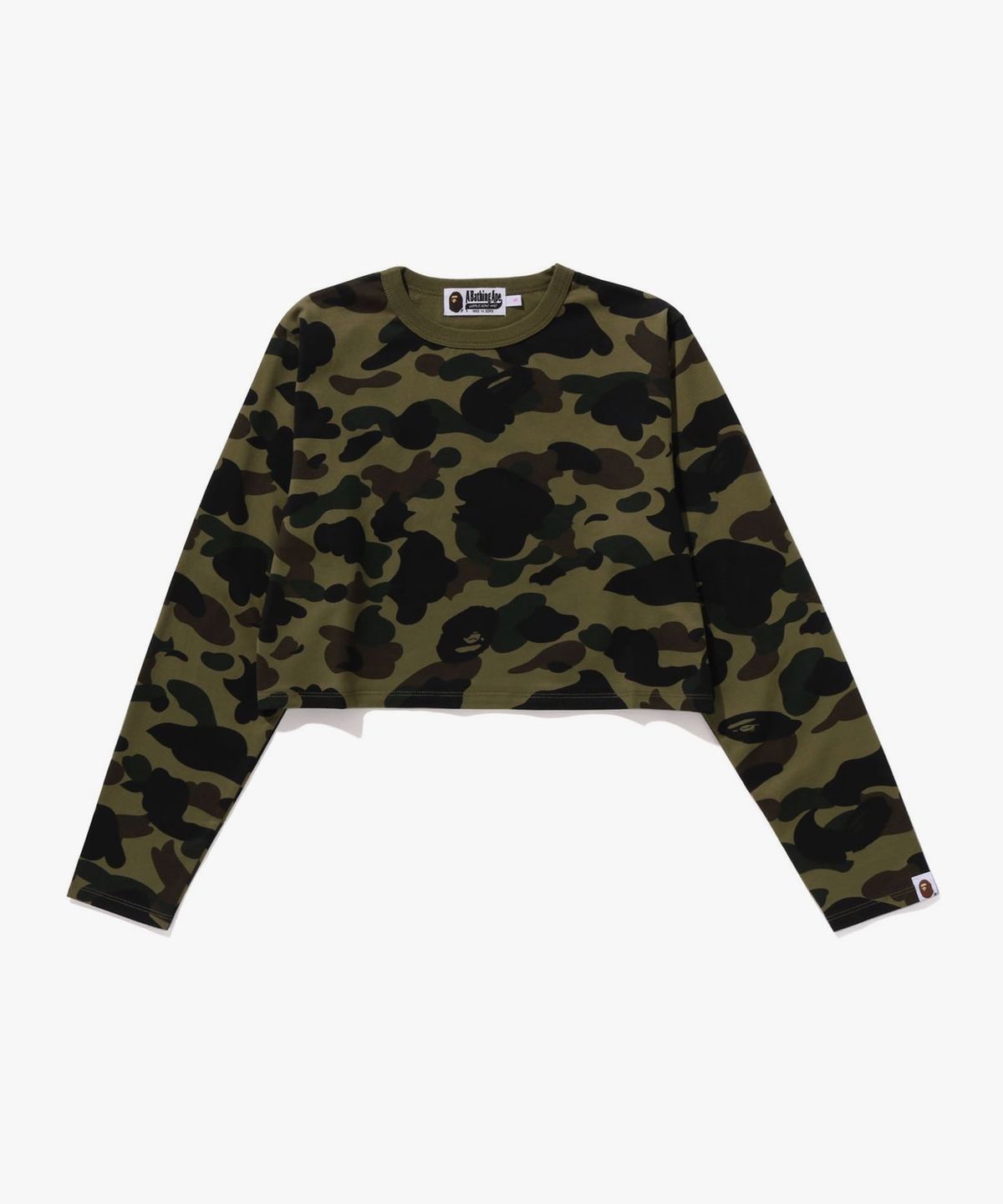 베이프(BAPE) 퍼스트 카모 크롭 롱슬리브 티셔츠(W) GREEN