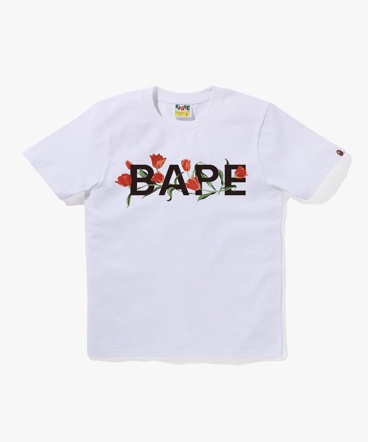 베이프(BAPE) 베이프 튤립 로고 티셔츠(W) WHITE