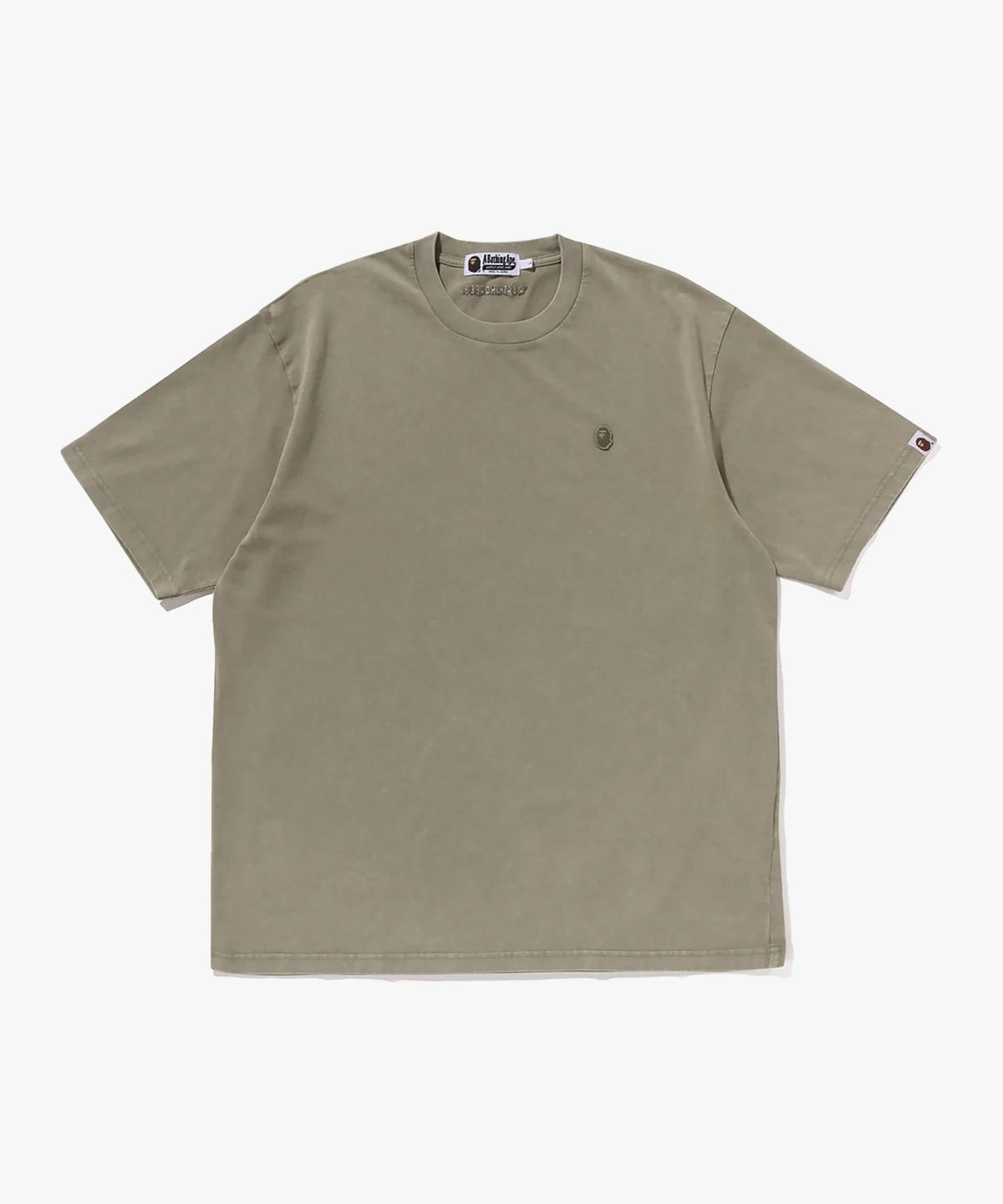 베이프(BAPE) 가먼트 다이 원 포인트 릴렉스트 핏 티셔츠(M) OLIVE DRAB