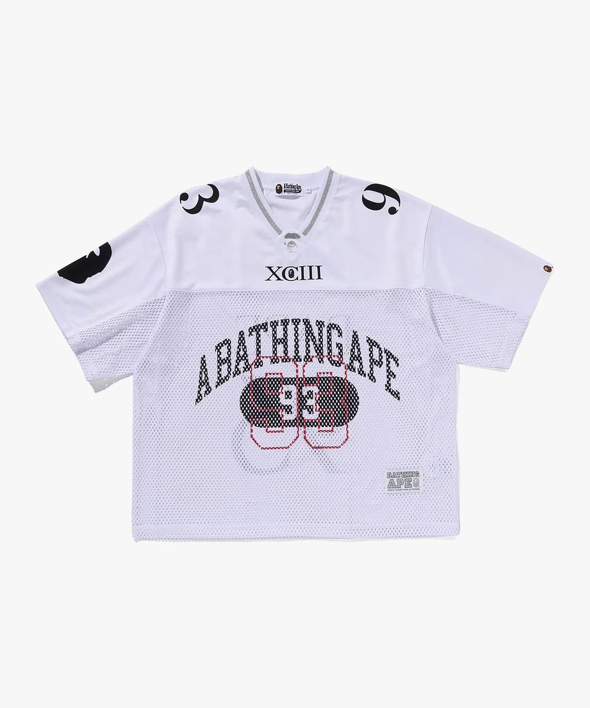베이프(BAPE) 라인 카모 멀티 로고 릴렉스트 핏 풋볼 저지(M) WHITE