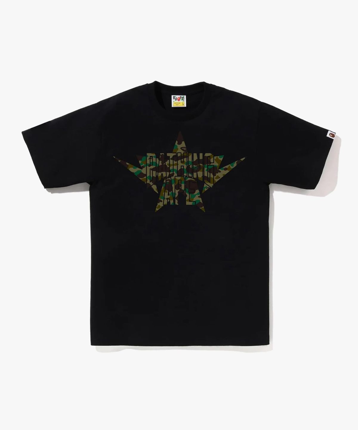 베이프(BAPE) 퍼스트 카모 트윈 스타 NYC 티셔츠(M) BLACK/GREEN