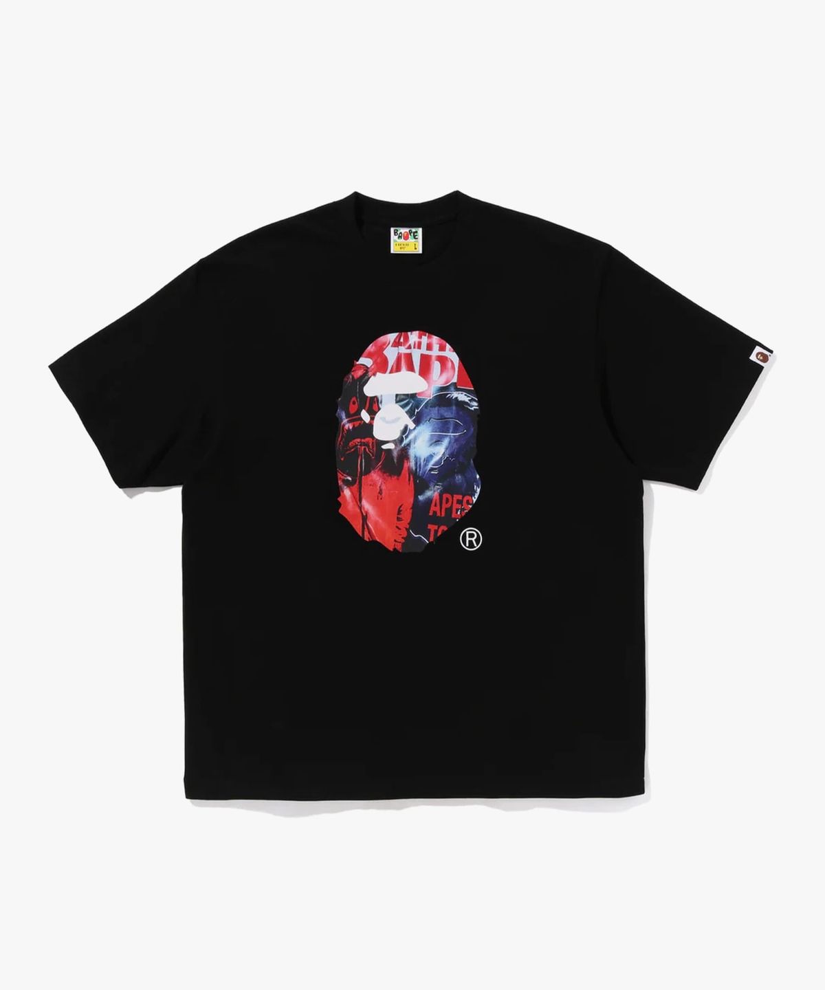 베이프(BAPE) 포토 프린트 에이프 헤드 릴렉스드 핏 티셔츠(M) BLACK