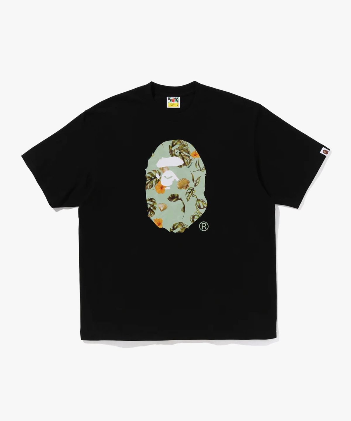 베이프(BAPE) 베케이션 패턴 에이프 헤드 릴렉스드 티셔츠(M) BLACK