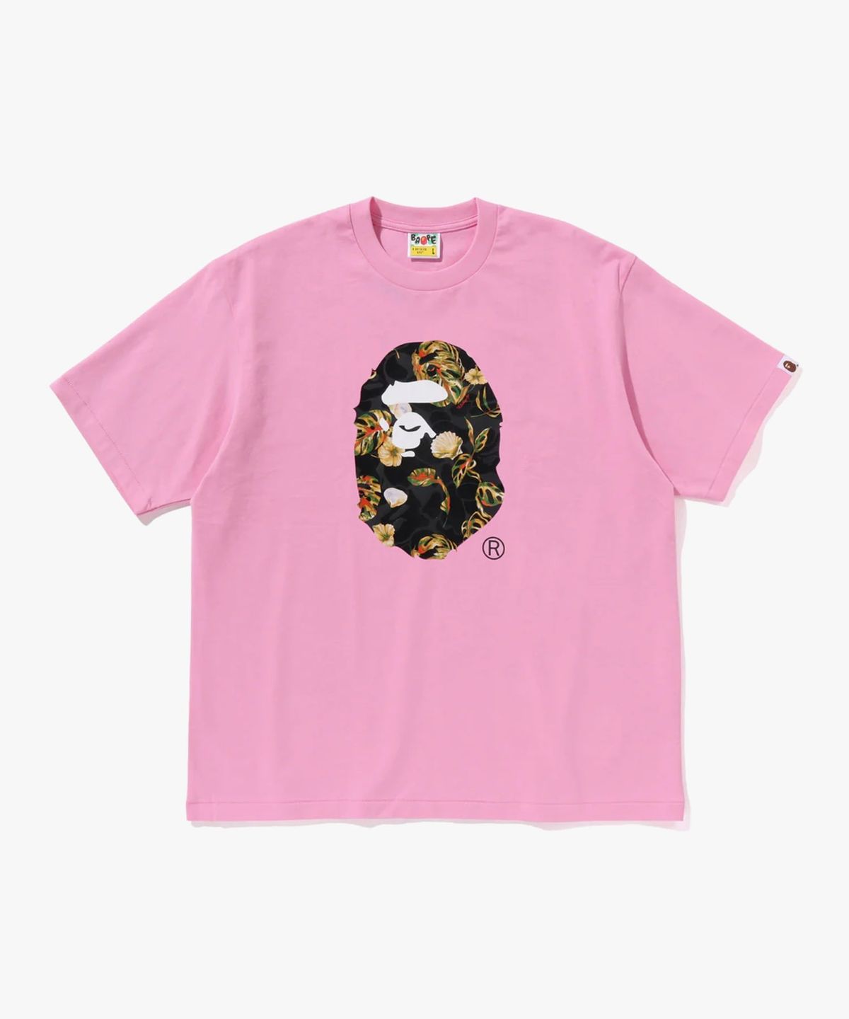 베이프(BAPE) 베케이션 패턴 에이프 헤드 릴렉스드 티셔츠(M) PINK