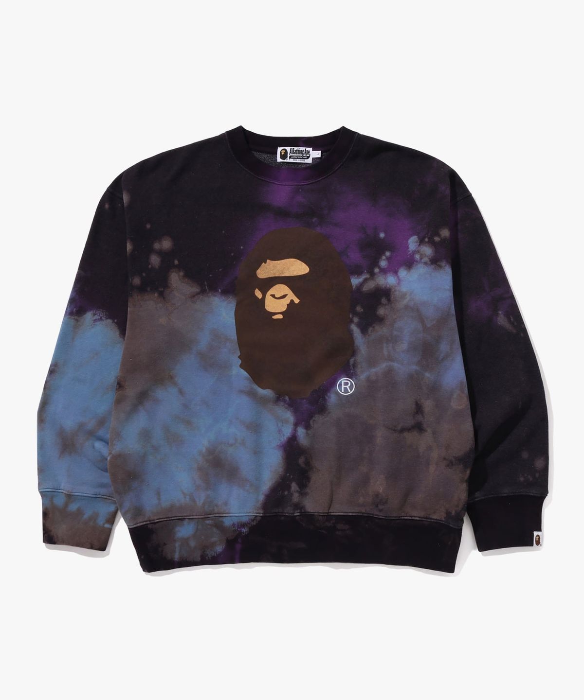 베이프(BAPE) 타이다이 에이프 헤드 릴렉스드 핏 크루넥 스웨트셔츠(M) BLACK