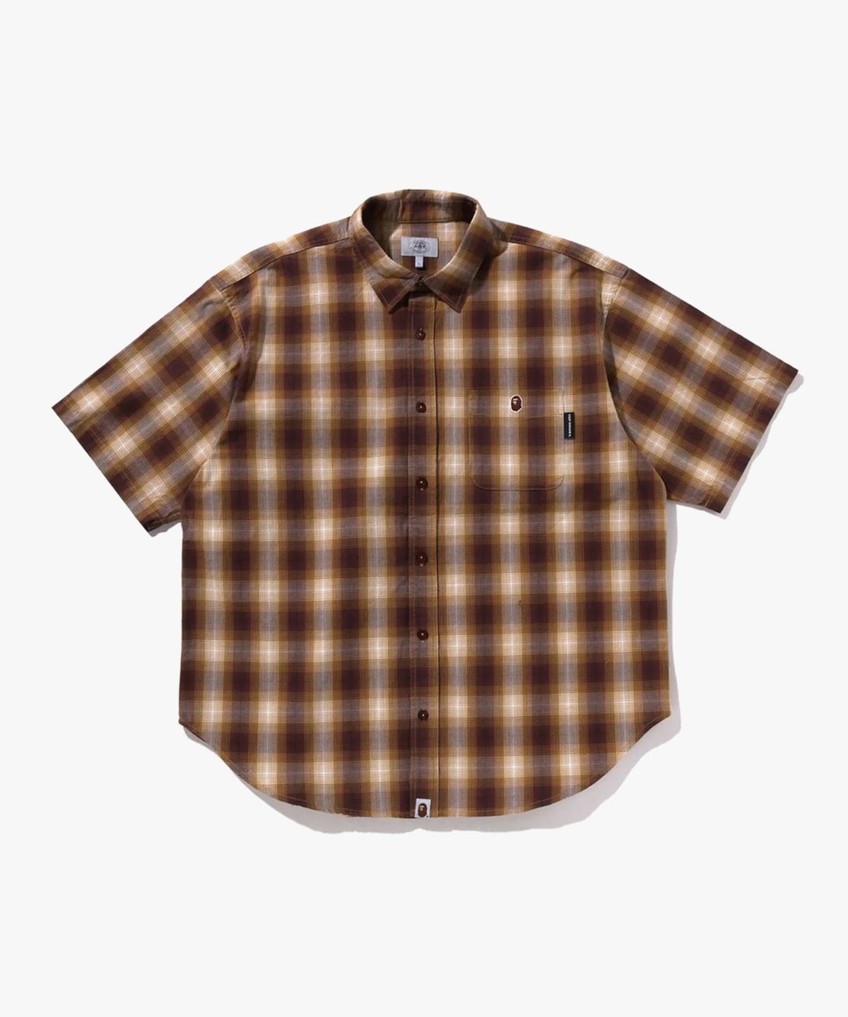 베이프(BAPE) 옴브레 체크 릴렉스트 핏 SS 셔츠(M) YELLOW