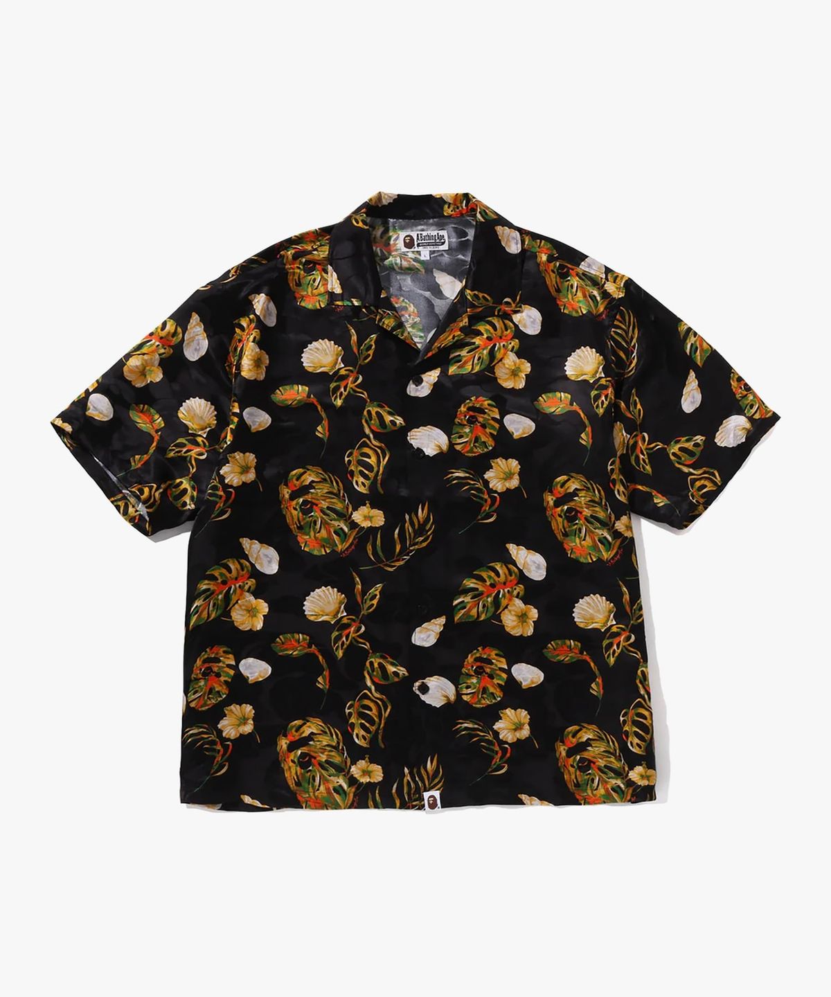 베이프(BAPE) 베케이션 패턴 오픈 칼라 셔츠(M) BLACK