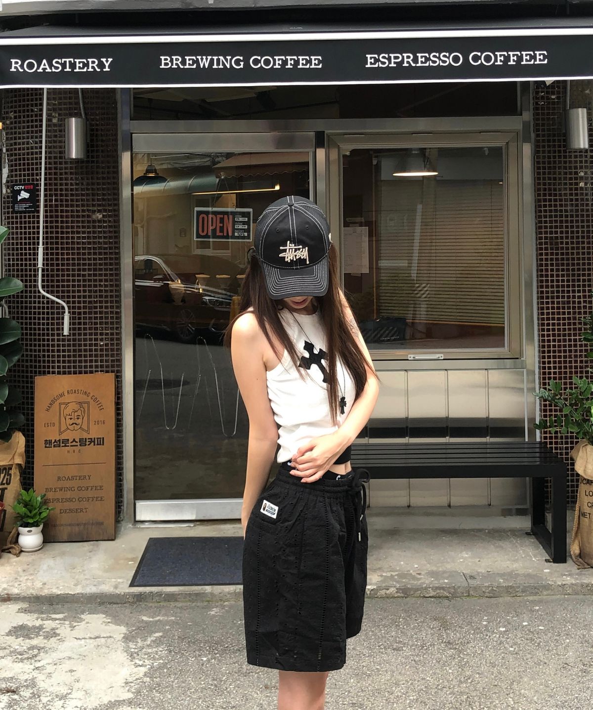 베이프(BAPE) 엠브로이더리 릴랙스드 핏 쇼츠(M) BLACK