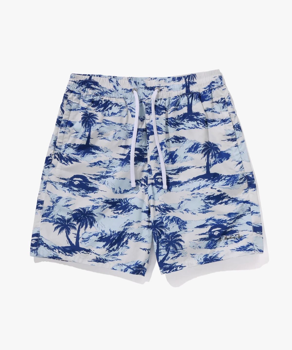 베이프(BAPE) 팜 트리 카모 릴랙스드 핏 비치 쇼츠(M) BLUE
