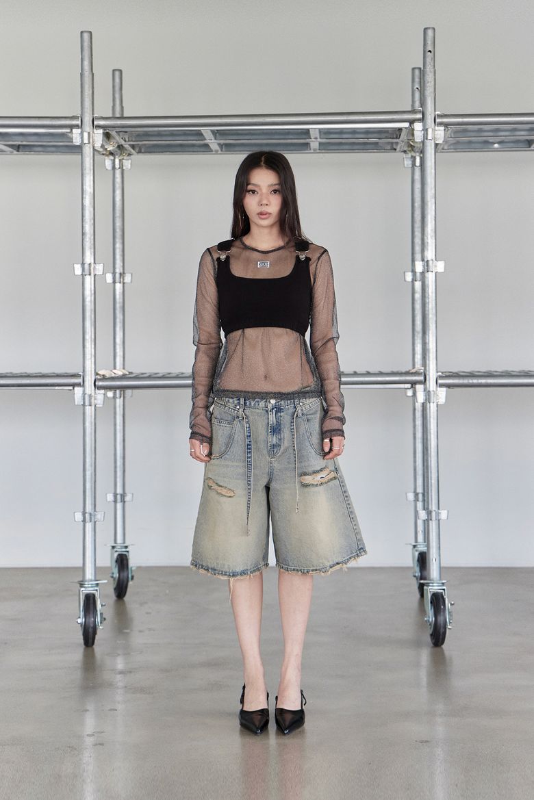 Sheer Layered Tee (Black) / 25SMTS002BK