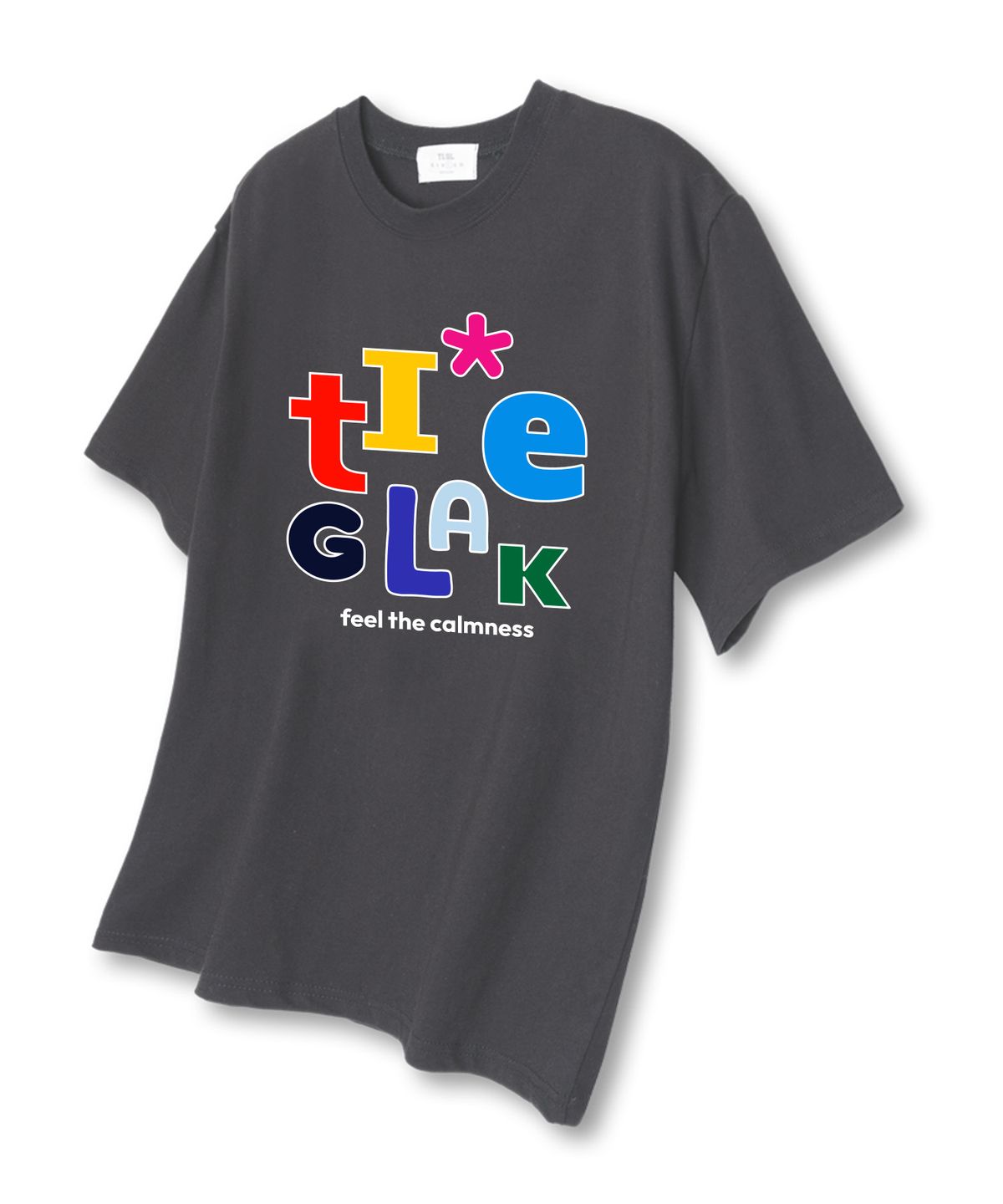 티글레이크(TI.GLAKE) 알파벳포인트 오버핏 반팔 티셔츠 다크그레이