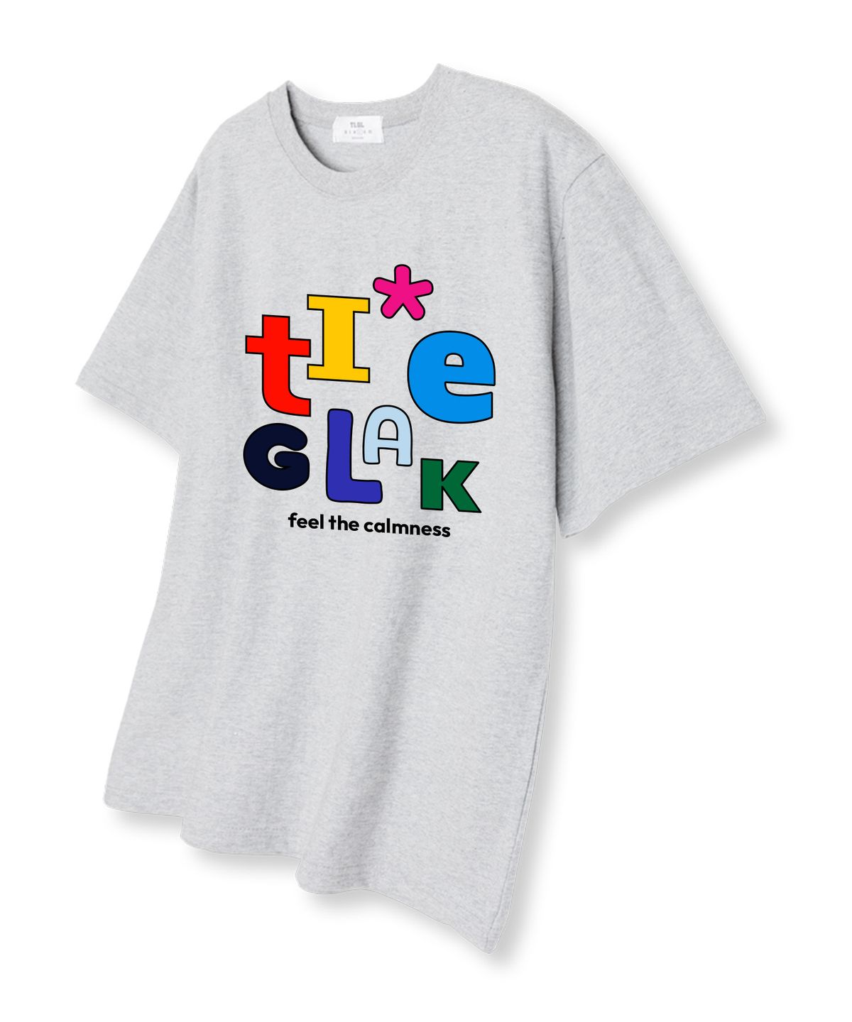 티글레이크(TI.GLAKE) 알파벳포인트 오버핏 반팔 티셔츠 라이트그레이