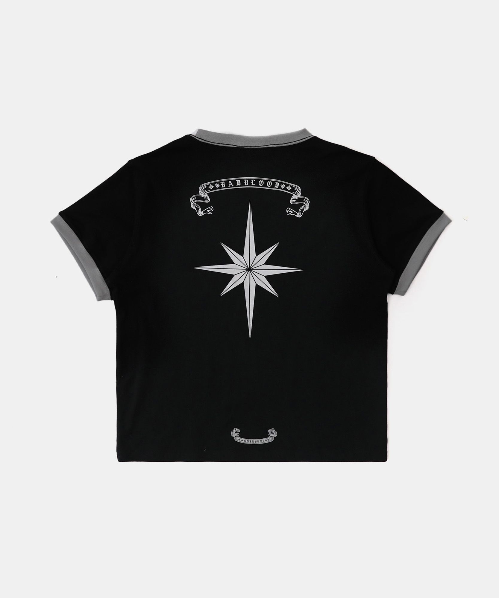 【BADBLOOD】 Cosmo Reflective Ringer T-Shirt 3色 ◇25SS BADBLOOD Cosmo Reflective Ringer T-Shirt/3色