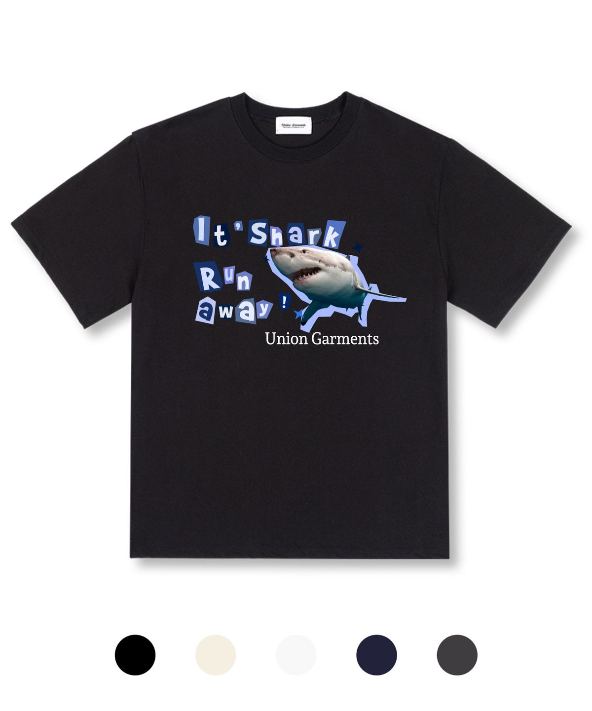 유니온가먼츠(UNION GARMENTS) 샤크런 오버핏 반팔 티셔츠 5 COLOR