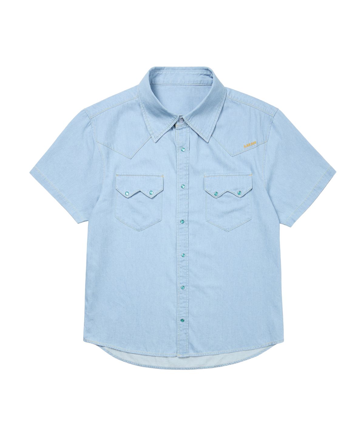 아캄(AAKAM) Denim Western Shirts (Washed Blue)