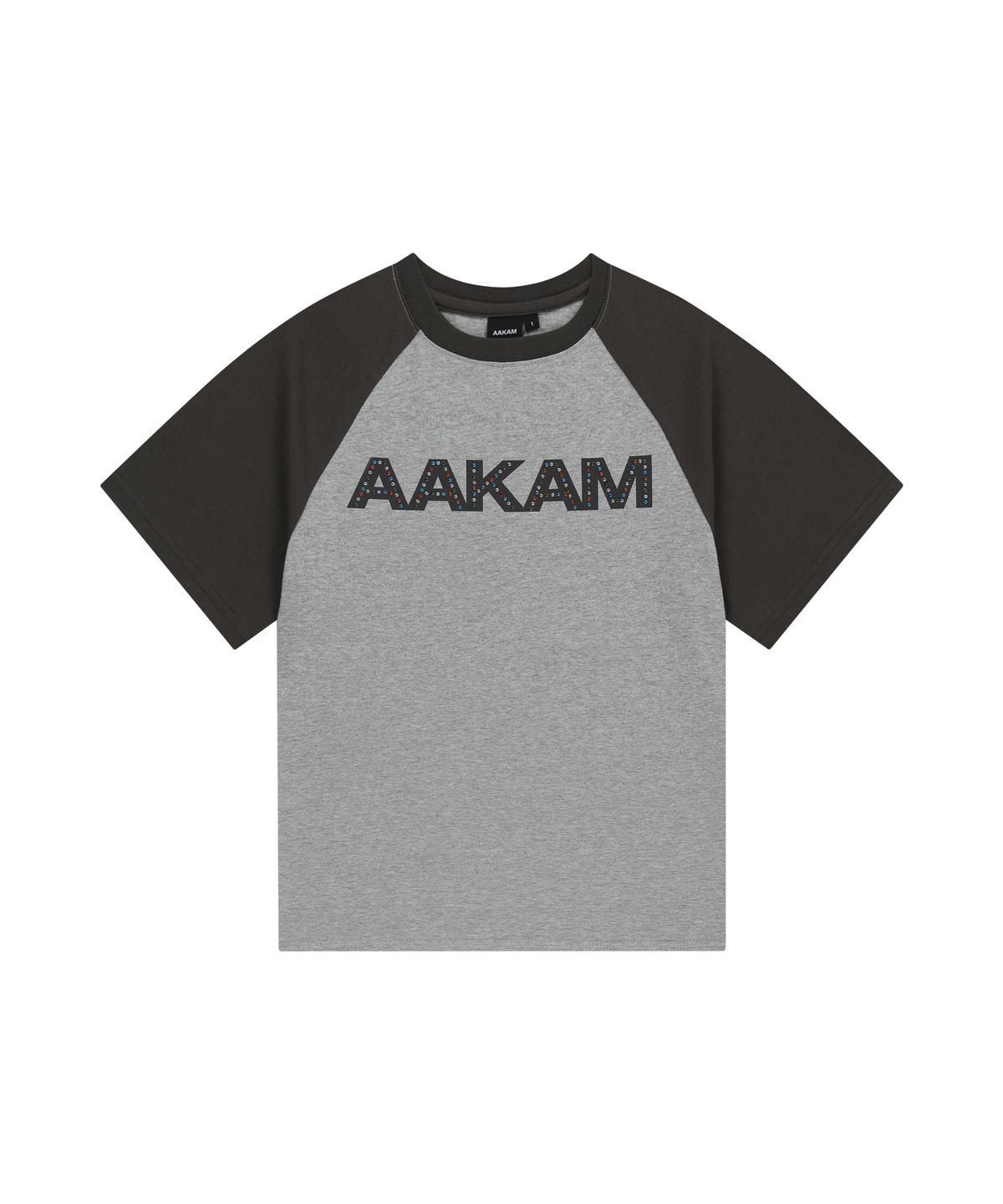 아캄(AAKAM) AKM Rhinestone Raglan Half Top (Gray)
