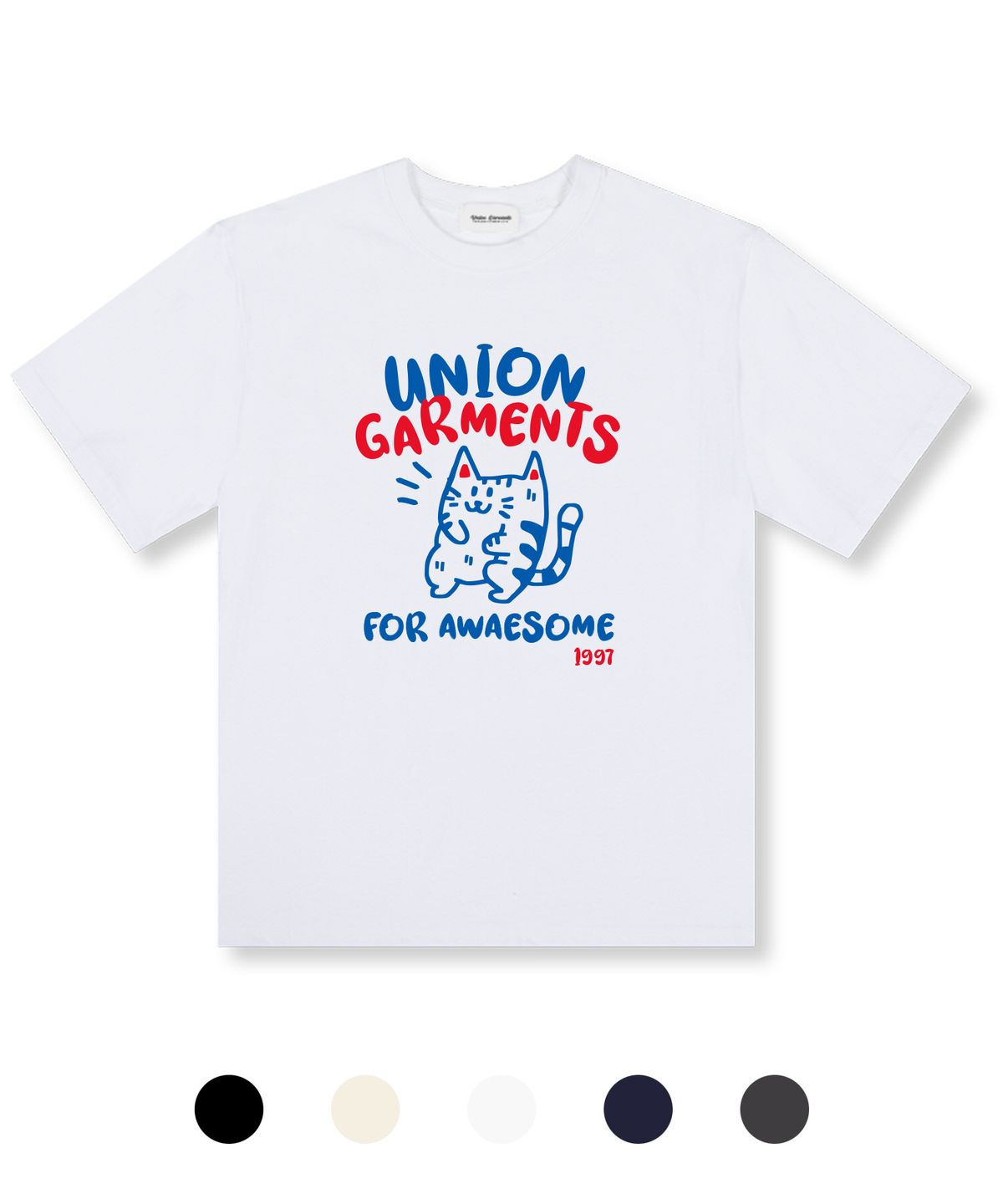 유니온가먼츠(UNION GARMENTS) 큐트캣 오버핏 반팔 티셔츠 5 COLOR