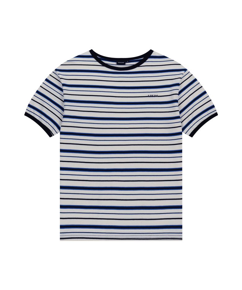 Striped Ringer Top (Ivory-Blue)