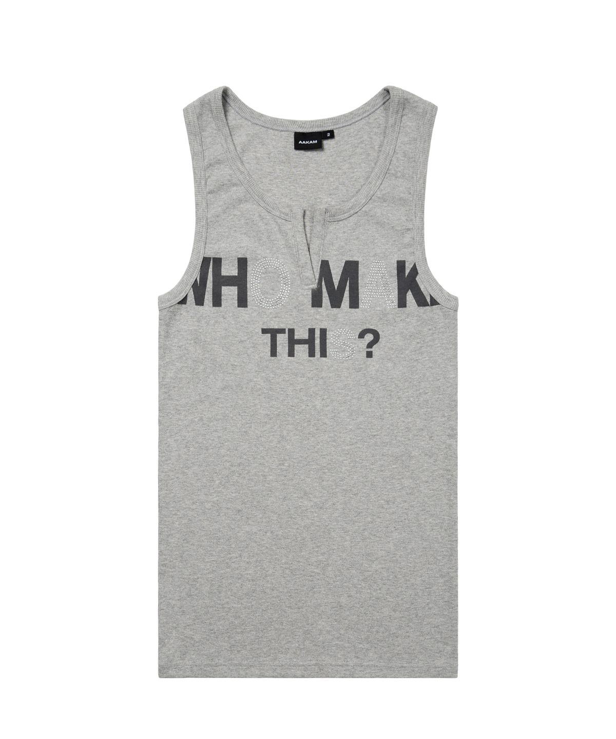 아캄(AAKAM) Rhinestone Slit Sleeveless (Gray)
