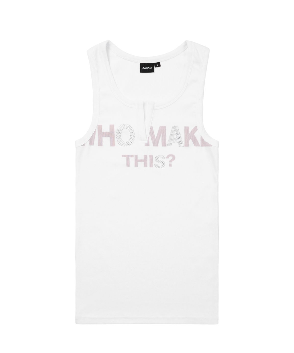 아캄(AAKAM) Rhinestone Slit Sleeveless (White)