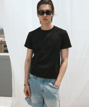 헤비 코튼 크롭 티셔츠 (블랙)