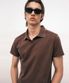 피그먼트 크롭 폴로 티셔츠 (브라운)