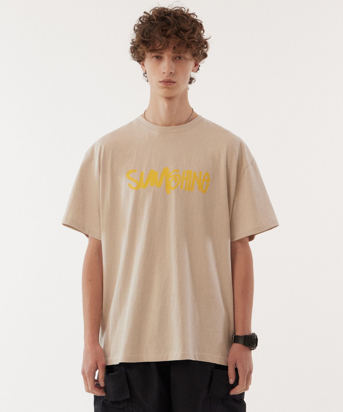 골든선샤인(GOLDEN SUNSHINE) Sunshine stitch half t-shirts_Beige
