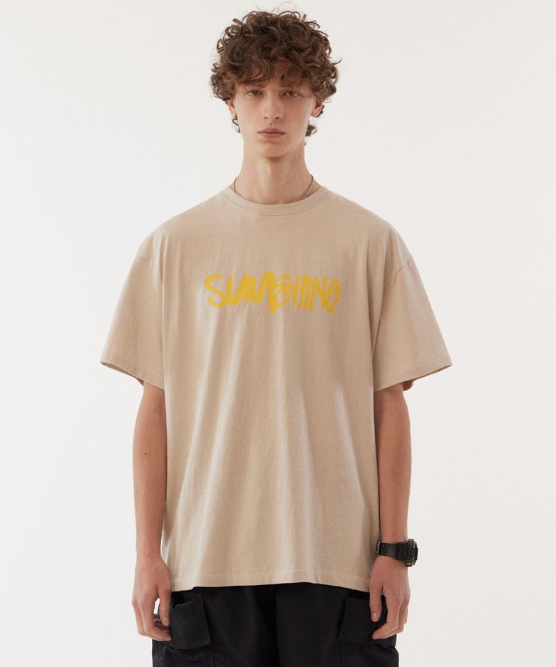 Sunshine stitch half t-shirts_Beige