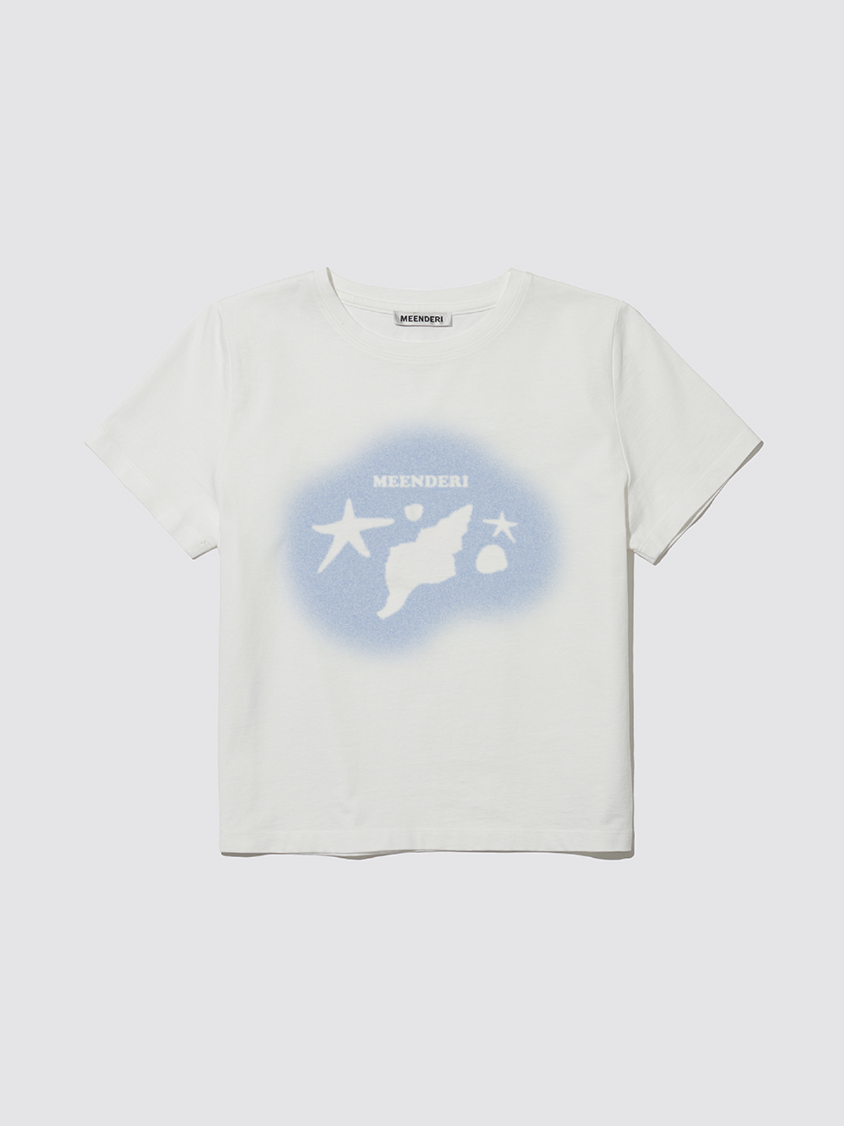 민더리(MEENDERI) SHELLY SUMMER PRINT T-SHIRT - SKY BLUE