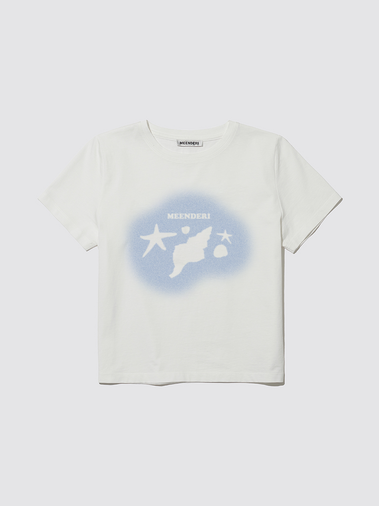 SHELLY SUMMER PRINT T-SHIRT - SKY BLUE