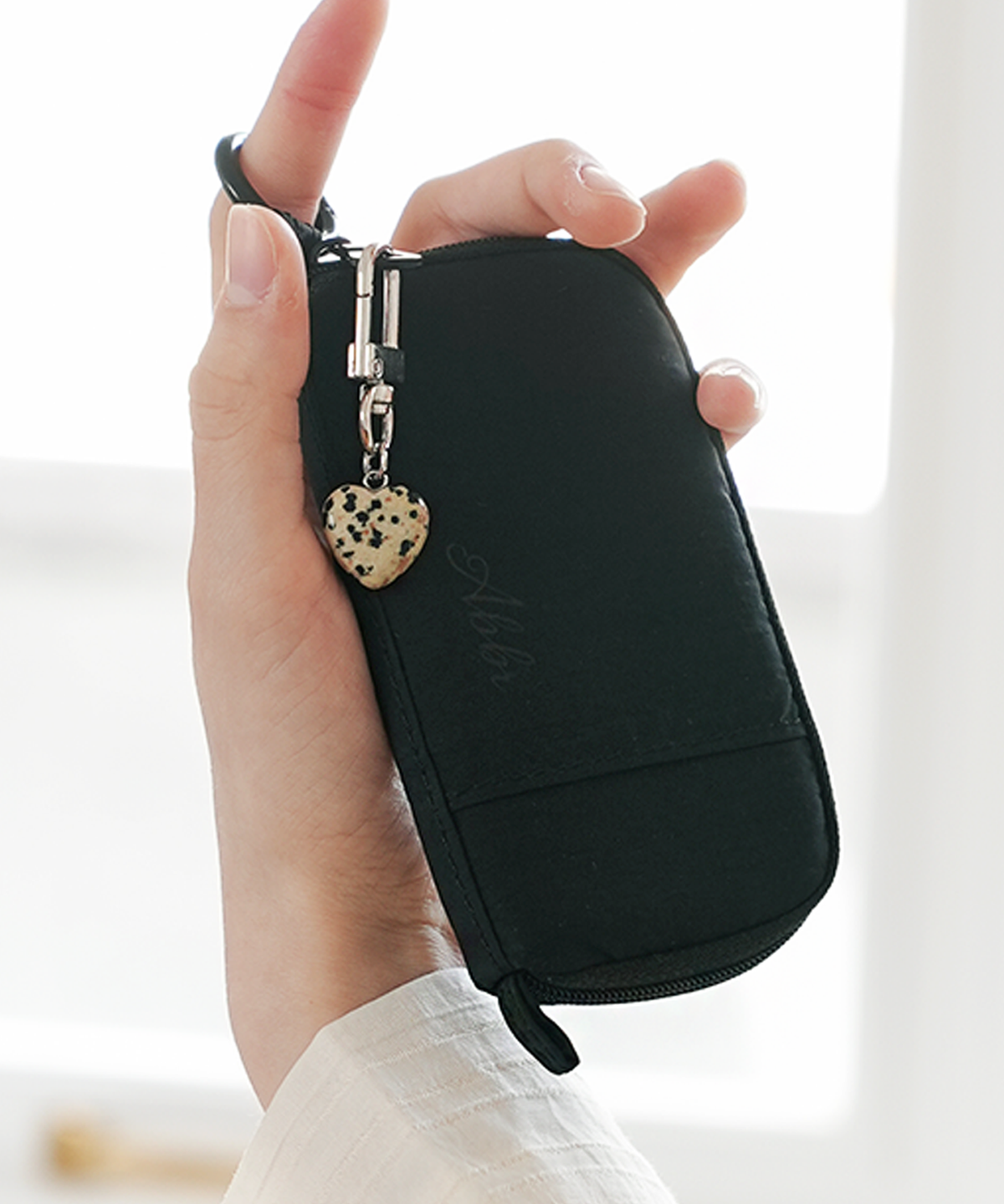 아브르(ABBR) Easy Zip Half Wallet Black