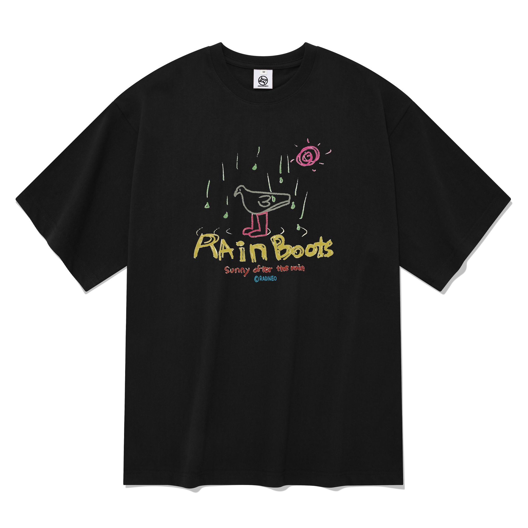 [RADINEO]★25SS★韓国人気★RAIN SHORT SLEEVE T-SHIRT MUSINSA | RADINEO Rain Short Sleeve T-Shirt Black