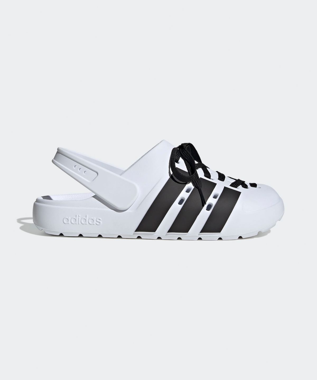아디다스(ADIDAS) 아딜렛 클로그 2.0 - 화이트:블랙 / JR4027