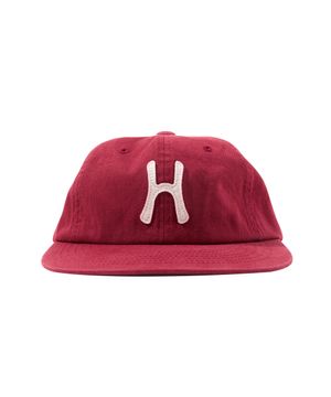 H Logo Cotton Relaxed Fit 6Panel Cap_Red