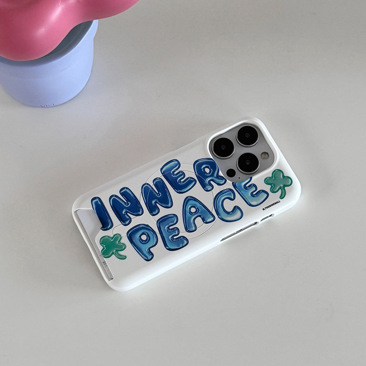 더나인몰(THE NINEMALL) inner peace lettering [맥세이프 카드수납 폰케이스]